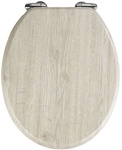WENKO WC-Sitz &raquo;Eiche&laquo;, MDF, oval, mit Softclose-Funktion - beige