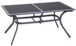 Outsunny Sitzgarnitur, 6 Sitzpl&auml;tze, Metall/Aluminium/Mesh/Glas - schwarz