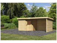 KARIBU Gartenhaus, Holz, BxHxT: 535 x 222 x 244 cm (Außenmaße) - beige