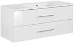 FACKELMANN Badm&ouml;bel-Set &raquo;B.clever&laquo;, Weiss Hochglanz, BxHxT: 120x50,8x46 cm