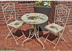 GARDEN PLEASURE Gartenm&ouml;belset, Metall, 3-teilig - weiss