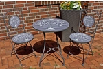 GARDEN PLEASURE Balkonm&ouml;belset, Metall, 3-teilig - schwarz
