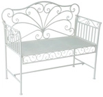Outsunny Gartenbank, Metall, 2-Sitzer, BxHxT: 113,5 x 93,5 x 50 cm - weiss