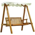 Outsunny Hollywoodschaukel, 2-Sitzer, L&auml;rchenholz, beige