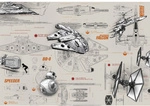 KOMAR Papiertapete &raquo;STAR WARS Blueprints&laquo;, Breite 368 cm - bunt