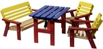 DOBAR Kindersitzgarnitur, 4 Sitzpl&auml;tze, gelb/blau/rot - bunt