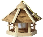 DOBAR Vogelfutterhaus, f&uuml;r Wildv&ouml;gel, Kiefernholz/Kunststoff, natur/Holzfarben -