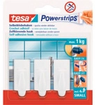 TESA Klebehaken &raquo;Powerstrips&laquo;, Wei&szlig;, spitz, 3 St&uuml;ck, Small - silberfarben