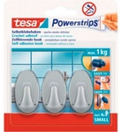 TESA Klebehaken &raquo;Powerstrips&laquo;, Chrom matt, 3 St&uuml;ck, Small - silberfarben