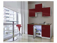 RESPEKTA Singleküche »KB150WS«, mit E-Geräten, Gesamtbreite: 150 cm - rot