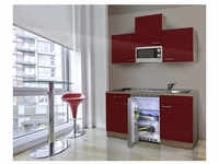 RESPEKTA Singleküche »KB150ESWMI«, mit E-Geräten, Gesamtbreite: 150 cm - rot