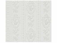 A.S. Création Strukturprofiltapete, Ornament Barock, weiß, BxL: 53 x 1005 cm,