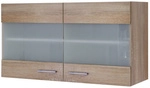 Flex-Well Glas-H&auml;ngeschrank &raquo;Samoa&laquo;, Sonoma Eiche, wei&szlig;/braun,