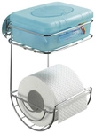 WENKO Toilettenpapierhalter, Stahl, chromfarben - silberfarben