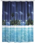 WENKO Duschvorhang &raquo;Palmenstrand&laquo;, BxH: 180 x 200 cm, Strand, mehrfarbig - bunt
