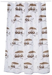 KLEINE WOLKE Duschvorhang &raquo;Eulen&laquo;, BxH: 180 x 200 cm, Tiere, taupe - braun
