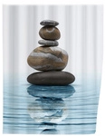 WENKO Duschvorhang &raquo;Meditation&laquo;, BxH: 180 x 200 cm, Steine/Wellen, mehrfarbig -