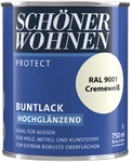 SCH&Ouml;NER WOHNEN FARBE Buntlack, cremewei&szlig; , hochgl&auml;nzend - weiss
