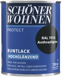SCH&Ouml;NER WOHNEN FARBE Buntlack, anthrazitgrau , hochgl&auml;nzend