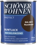 SCH&Ouml;NER WOHNEN FARBE Buntlack, nussbraun , hochgl&auml;nzend