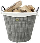 HABAU Feuerholzkorb, Grau | Beige, Rund, Durchmesser: 54 cm