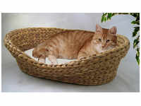 SILVIO DESIGN Heimtierbett, für Katzen, Wasserhyazinthe, weiß/braun - beige
