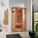HOME DELUXE Infrarotkabine, f&uuml;r 2 Personen, Fronteinstieg, Keramikstrahler - beige