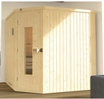 WEKA Ecksauna &raquo;Varberg 3&laquo;, BxHxT: 194 x 199 x 194 cm - beige