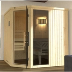 WEKA Ecksauna &raquo;Varberg 3&laquo;, BxHxT: 194 x 199 x 194 cm - beige