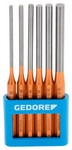 GEDORE Splintentreiber, lange Form, 6-teilig im PVC-Halter - goldfarben