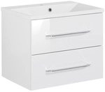 FACKELMANN Badm&ouml;bel-Set &raquo;B.clever&laquo;, Weiss Hochglanz, BxHxT: 60x50,8x46 cm