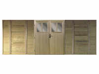 KARIBU Carport-Doppeltür, holzfarben, Außenmaß Breite: 540 cm - braun