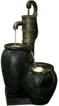 DOBAR Gartenbrunnen, mit Handpumpe, BxHxL: 38,5 x 84 x 47,5 cm, Polyresin - schwarz