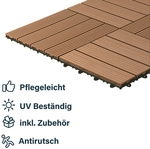 HOME DELUXE Holzfliesen &raquo;BAVARO&laquo;, 30 x 30 x 2,2 cm, 3 m&sup2; - braun