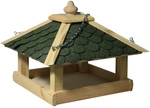 DOBAR Futterhaus, f&uuml;r Wildv&ouml;gel, Kiefernholz/Bitumen, natur/gr&uuml;n - beige