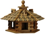 DOBAR Design-Vogelhaus mit Holzschindeldach - braun