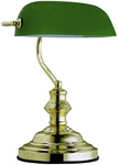 GLOBO LIGHTING Tischleuchte &raquo;ANTIQUE&laquo;, H&ouml;he: 36 cm, 60 W, Metall gl&auml;nzend, gr&uuml;n