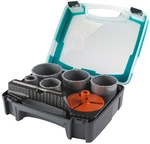 WOLFCRAFT Bohrkranz-Set, Kunststoff/Metall - grau