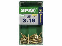 SPAX Universalschraube, PZ1, Stahl, 25 Stück, 3 x 16 mm - goldfarben