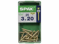 SPAX Universalschraube, PZ1, Stahl, 25 Stück, 3 x 20 mm - goldfarben