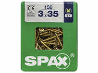 SPAX Universalschraube, PZ1, Stahl, 150 Stück, 3 x 35 mm - goldfarben