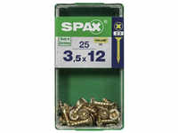 SPAX Universalschraube, PZ2, Stahl, 25 Stück, 3.5 x 12 mm - goldfarben