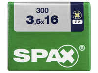 SPAX Universalschraube, PZ2, Stahl, 300 Stück, 3.5 x 16 mm - goldfarben