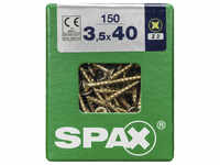 SPAX Universalschraube, PZ2, Stahl, 150 Stück, 3.5 x 40 mm - goldfarben