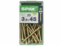 SPAX Universalschraube, PZ2, Stahl, 20 Stück, 3.5 x 45 mm - goldfarben