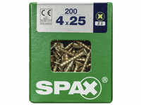 SPAX Universalschraube, PZ2, Stahl, 200 Stück, 4 x 25 mm - goldfarben