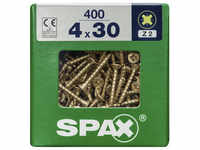 SPAX Universalschraube, PZ2, Stahl, 400 Stück, 4 x 30 mm - goldfarben