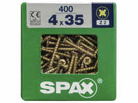 SPAX Universalschraube, PZ2, Stahl, 400 Stück, 4 x 35 mm - goldfarben