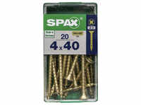 SPAX Universalschraube, PZ2, Stahl, 20 Stück, 4 x 40 mm - goldfarben