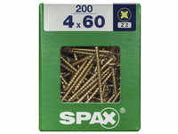 SPAX Universalschraube, PZ2, Stahl, 200 Stück, 4 x 60 mm - goldfarben